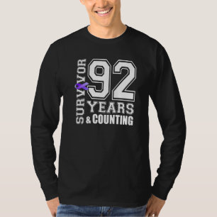 92 Jahre Überleben Ich trage Lila Ribbon Lupus Awa T-Shirt