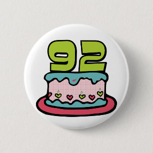 92-jähriger Geburtstagskuchen Button