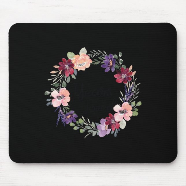 92 Years Loved Floral 92th Birthday Women 92 Years Mousepad (Vorne)