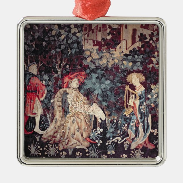 930 das Konzert, Tapisserie von Arras, 1420 Ornament Aus Metall (Vorne)