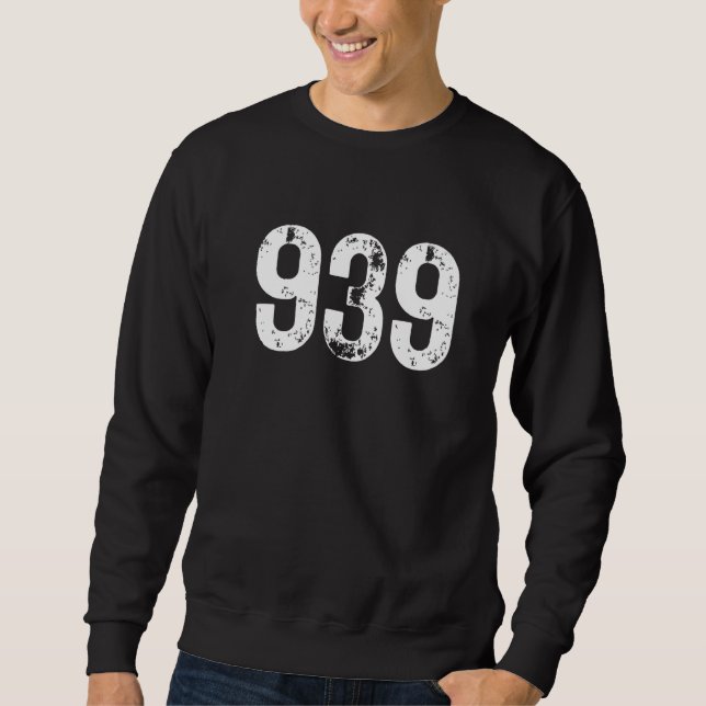 939 Area Code Puerto Rico Mobile Telephone Area Co Sweatshirt (Vorderseite)