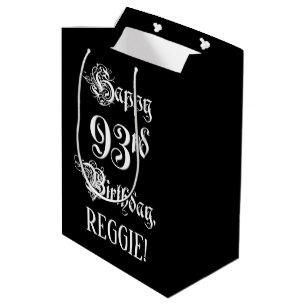 93. Geburtstag: Extravagant, elegant, Script + Ind Mittlere Geschenktüte