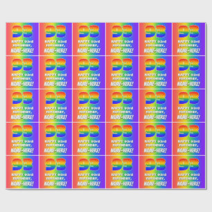 93. Geburtstag: Farbiges, lustiges Regenbogenmuste Geschenkpapier