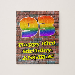 93. Geburtstag: Fun Graffiti-Inspiriert Regenbogen Puzzle