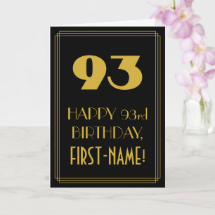 93. Geburtstag – im Art Deco inspirierten Look "93 Karte