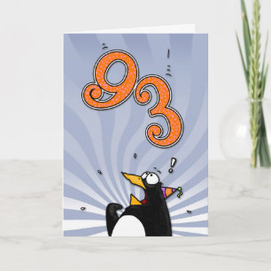 93. Geburtstag - Pinguin-Überraschungs-Karte Karte