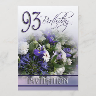 93. Geburtstags-Party Einladung - blauer