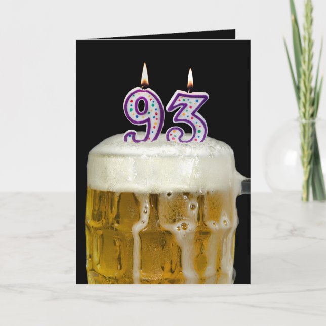 93. Geburtstagsbier auf schwarz Karte (Vorderseite)