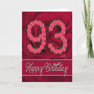 93. Geburtstagskarte mit Rose und Blätter Karte