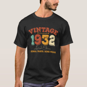 93 Jahre alt 1932 Vintages 90. Geburtstagsgeschenk T-Shirt