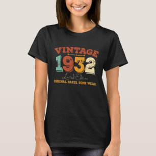 93 Jahre alt 1932 Vintages 90. Geburtstagsgeschenk T-Shirt