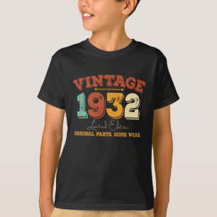 93 Jahre alt 1932 Vintages 90. Geburtstagsgeschenk T-Shirt