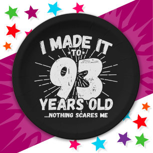 93 Jahre alt Sarcastic Meme Funny 93. Geburtstag Pappteller