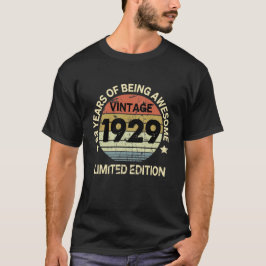 93 Jahre alte Geschenke Vintag 1929 Limited Editio T-Shirt