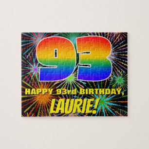 93rd Birthday: Fun, Colorful Celebratory Fireworks Puzzle