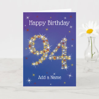 94. Geburtstag - 94. Stars - Blau - Alter 94 Karte