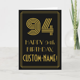 94. Geburtstag: Art Deco Inspiriert Look "94" & Na Karte