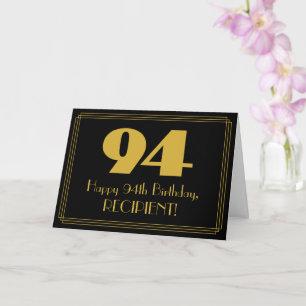 94. Geburtstag: Art Deco inspiriertes Aussehen "94 Karte