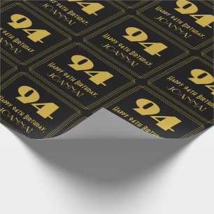 94. Geburtstag – Art Deco inspiriertes Aussehen "9 Geschenkpapier