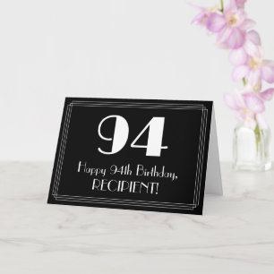 94. Geburtstag ~ Art Deco inspiriertes Aussehen "9 Karte