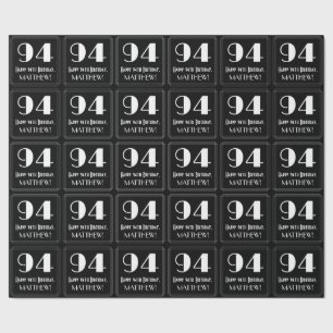 94. Geburtstag - Art Deco  Look "94", Name Geschenkpapier