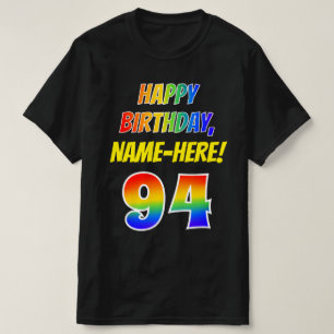 94. Geburtstag — Bold, Fun, Rainbow 94, Individu T-Shirt