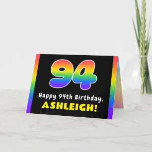 94. Geburtstag: Farbiger Regenbogen Nr. 94, Indivi Karte