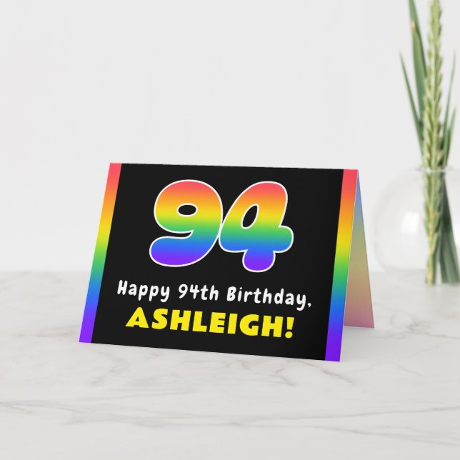 94. Geburtstag: Farbiger Regenbogen Nr. 94, Indivi Karte (Vorderseite)