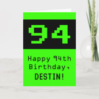 94. Geburtstag: Nerdy / Geeky Style "94" und Name