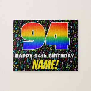 94. Geburtstag — Spaß, farbenfrohe Musiksymbole &  Puzzle