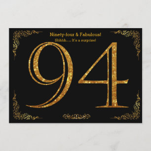 94. Geburtstags-Party, Gatsby styl, schwarzer Einladung