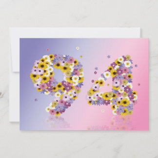 94. Geburtstagsfeier mit Blumenbriefen Einladung