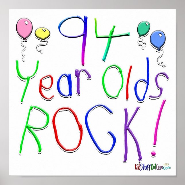 94 Jahre alt Rock ! Poster (Vorne)