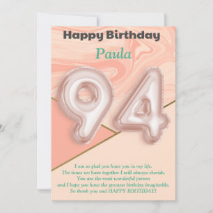 94-jährige Mädchen Happy Birthday Card