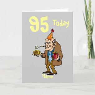 95. 95 heute Geburtstag Cartoon personalisiert Karte