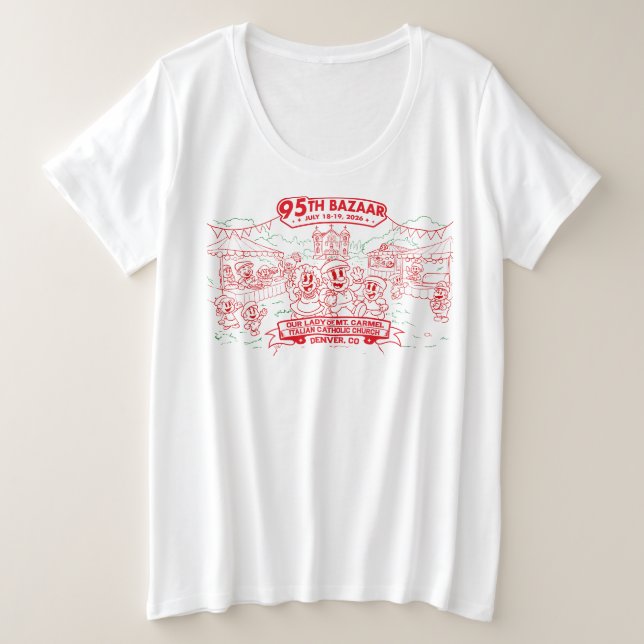95. Bazaar Frauen Große Größe T-Shirt (Design vorne)