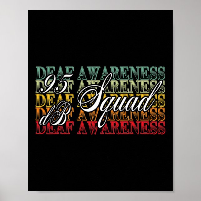 95 db Squad Hand Gebärdensprache Hörverlust Awaren Poster (Vorne)