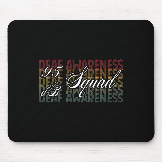 95 Db Squad Handzeichensprache Gehörverlust Bewuss Mousepad (Vorne)