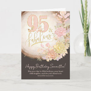 95 & Fabulous Florale Fotopersonalisierte Geburtst Karte