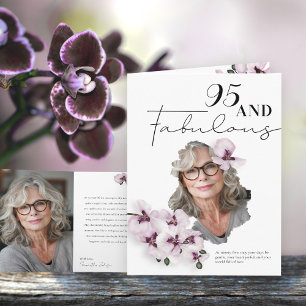 95 & Fantastische Orchideen-Foto-Geburtstagskarte Karte