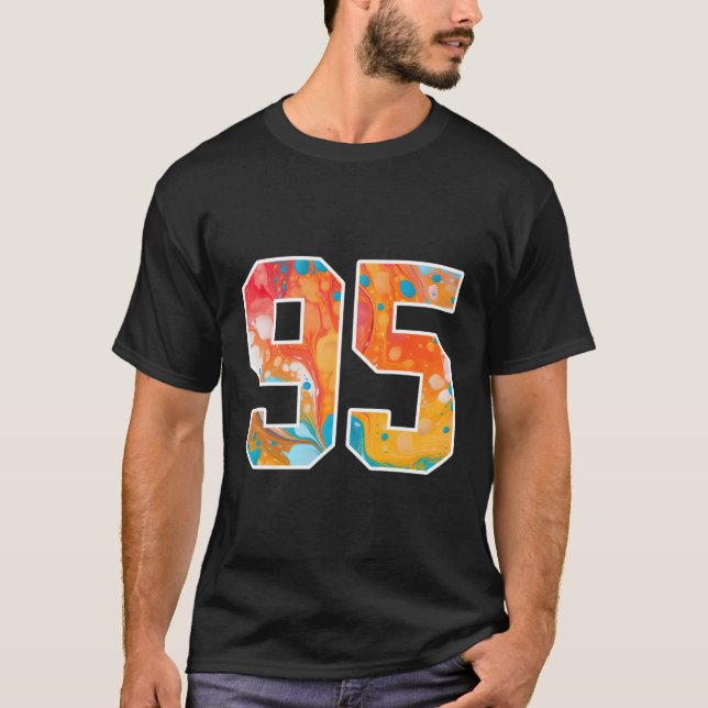 95 farbenfrohe Team-Nummern vorne und hinten T-Shirt (Vorderseite)