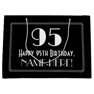 95. Geburtstag: Art Deco Inspiriert Stil "95", Nam Große Geschenktüte