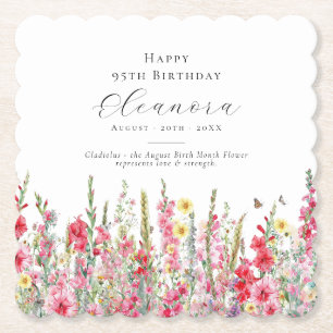 95. Geburtstag August Geburts-Blume Custom Untersetzer