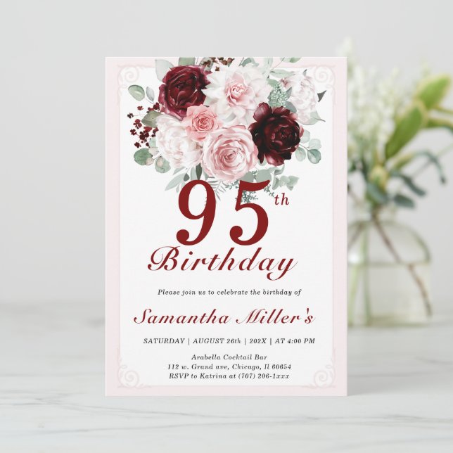 95. Geburtstag Bearbeitbare Vorlagen (Stehend Vorderseite)