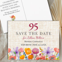 95. Geburtstag Blumen 95 Jahre Garten Save-the-Dat