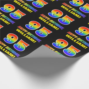 95. Geburtstag: Bold, Fun, Simple, Rainbow 95 Geschenkpapier