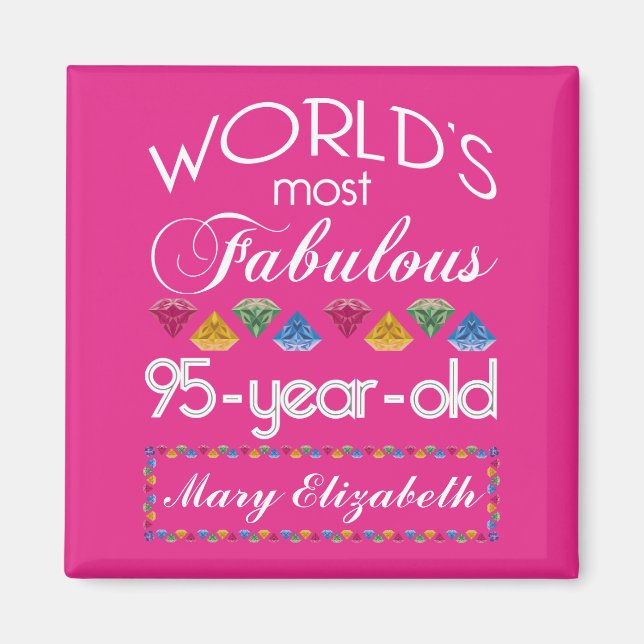 95. Geburtstag Die prächtigsten farbenfrohen Edels Magnet (Vorne)