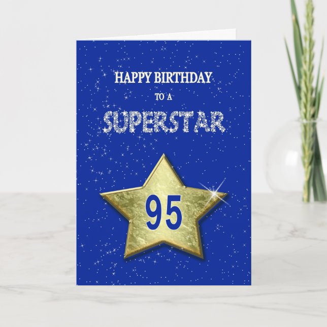 95. Geburtstag eines Superstars Karte (Vorderseite)
