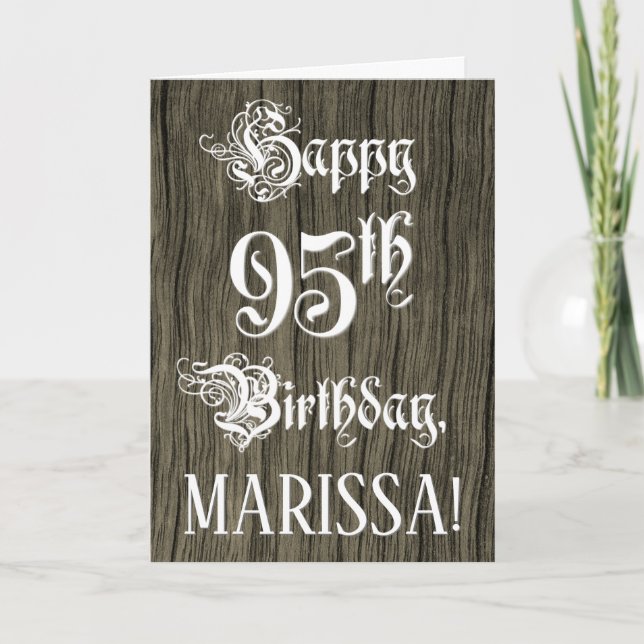 95. Geburtstag: Extravaganter, eleganter Text; Imi Karte (Vorderseite)