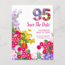 95. Geburtstag floral modern Save the Date